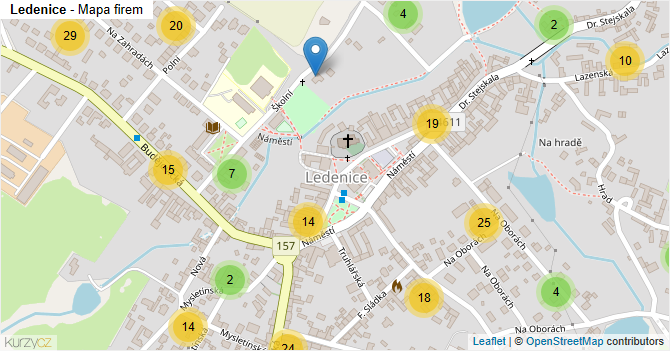 Ledenice - mapa firem