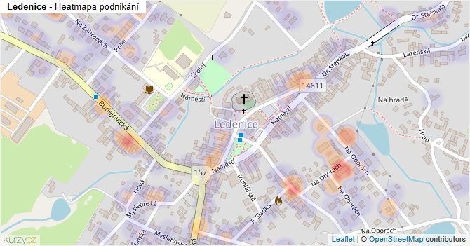 Ledenice - mapa podnikání