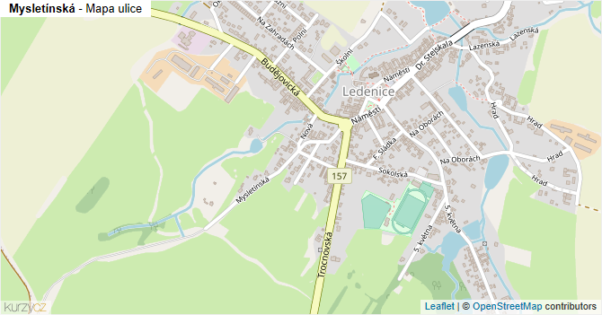 Mysletínská - mapa ulice