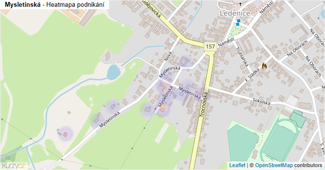 Mysletínská - mapa podnikání