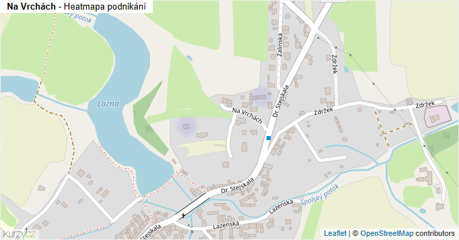 Na Vrchách - mapa podnikání