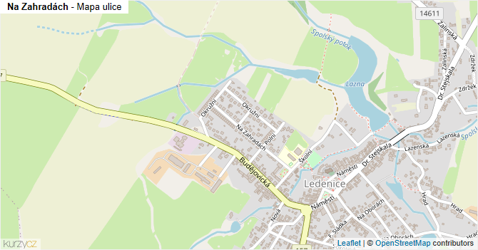 Na Zahradách - mapa ulice