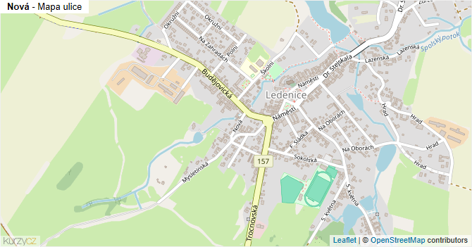 Nová - mapa ulice