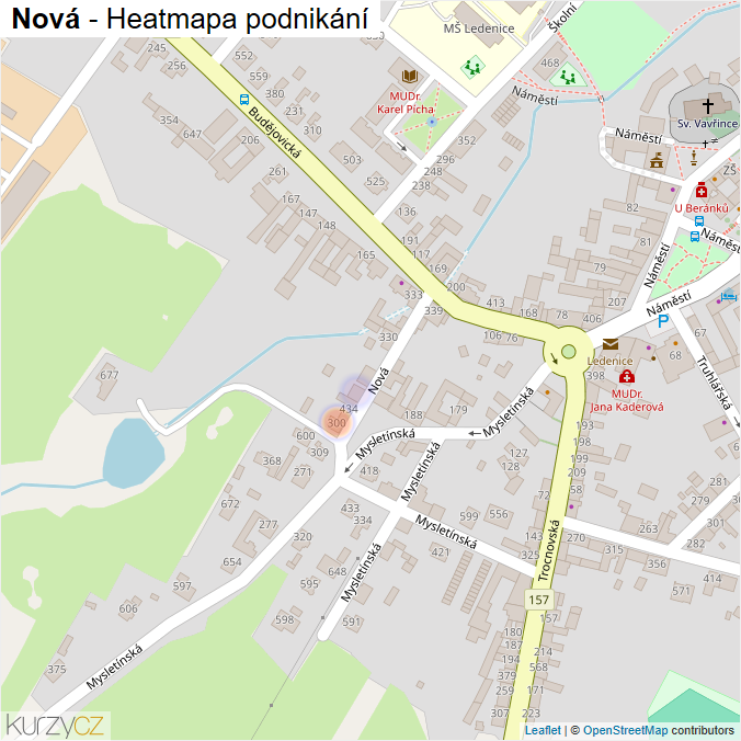 Mapa Nová - Firmy v ulici.