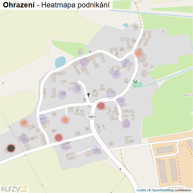 Mapa Ohrazení - Firmy v části obce.