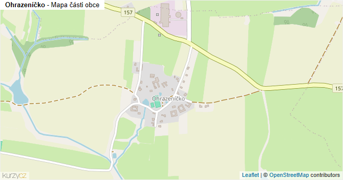 Ohrazeníčko - mapa části obce