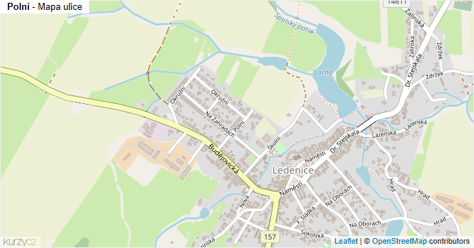 Polní - mapa ulice