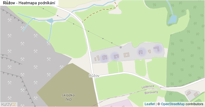Růžov - mapa podnikání