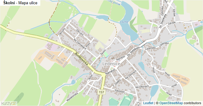 Školní - mapa ulice