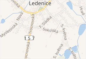 Sokolská v obci Ledenice - mapa ulice