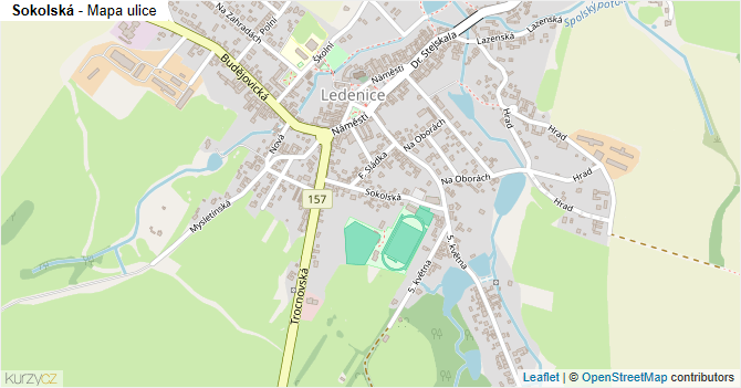 Sokolská - mapa ulice