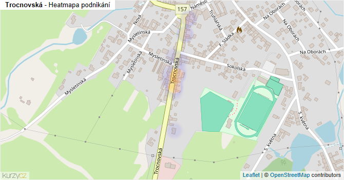 Trocnovská - mapa podnikání