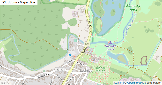21. dubna - mapa ulice