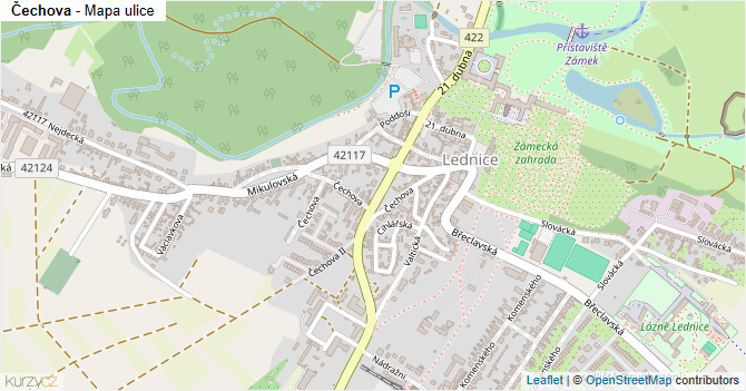 Čechova - mapa ulice