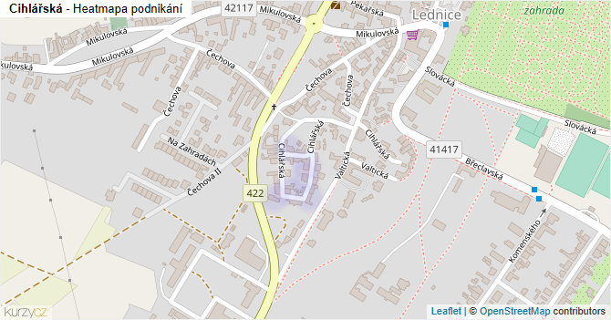 Cihlářská - mapa podnikání