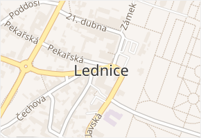 Lednice v obci Lednice - mapa části obce
