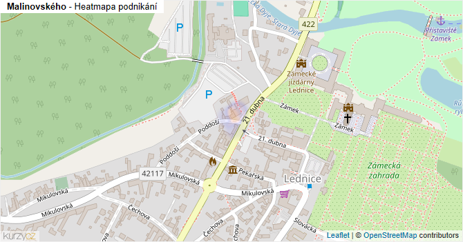 Malinovského - mapa podnikání