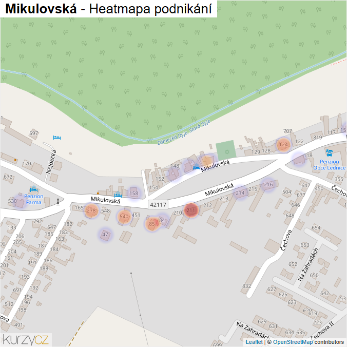 Mapa Mikulovská - Firmy v ulici.