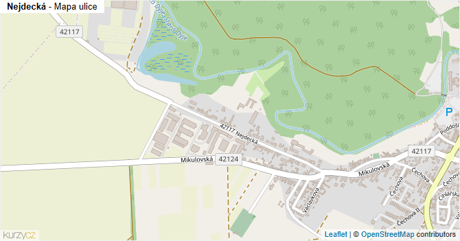 Nejdecká - mapa ulice