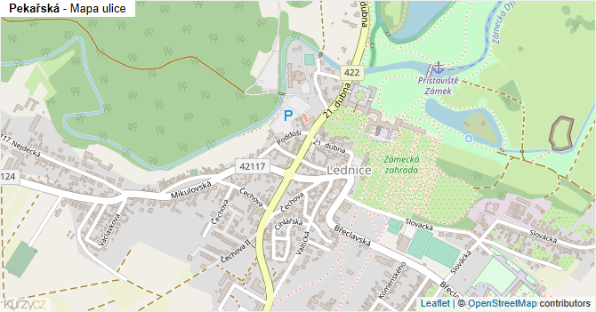 Pekařská - mapa ulice