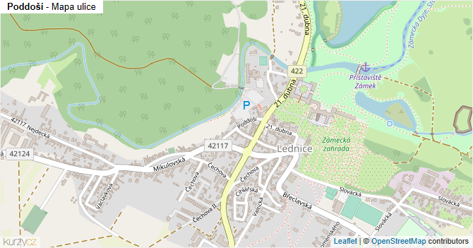 Poddoší - mapa ulice