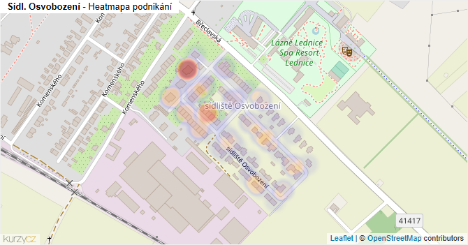 Sídl. Osvobození - mapa podnikání