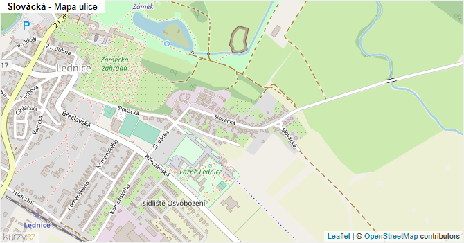 Slovácká - mapa ulice