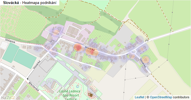 Slovácká - mapa podnikání