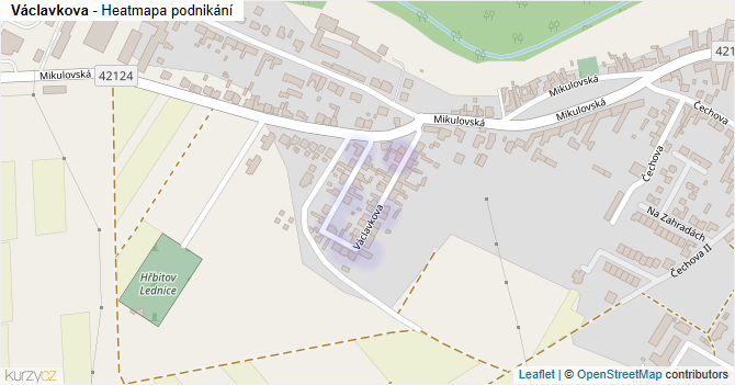 Václavkova - mapa podnikání