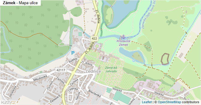 Zámek - mapa ulice