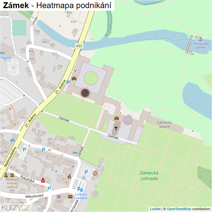 Mapa Zámek - Firmy v ulici.