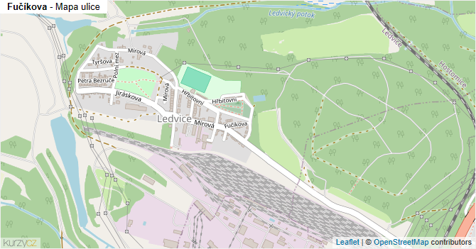 Fučíkova - mapa ulice