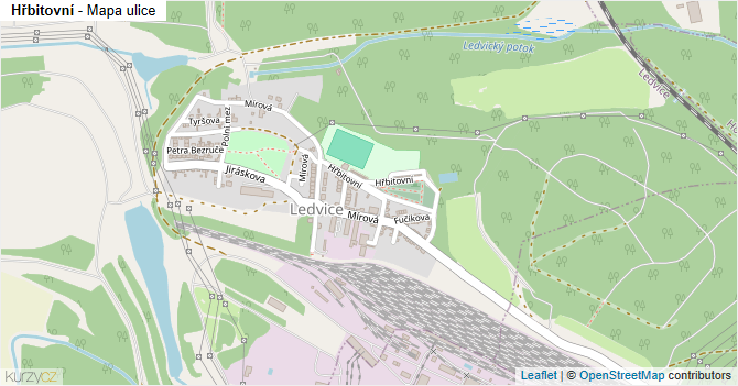 Hřbitovní - mapa ulice