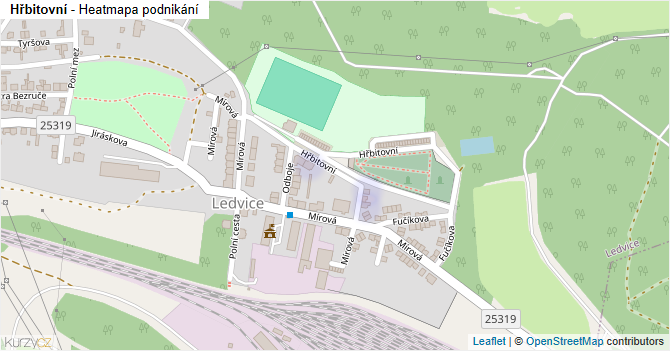 Hřbitovní - mapa podnikání