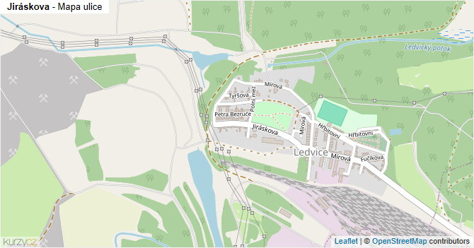 Jiráskova - mapa ulice
