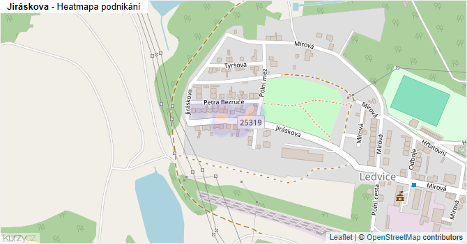 Jiráskova - mapa podnikání