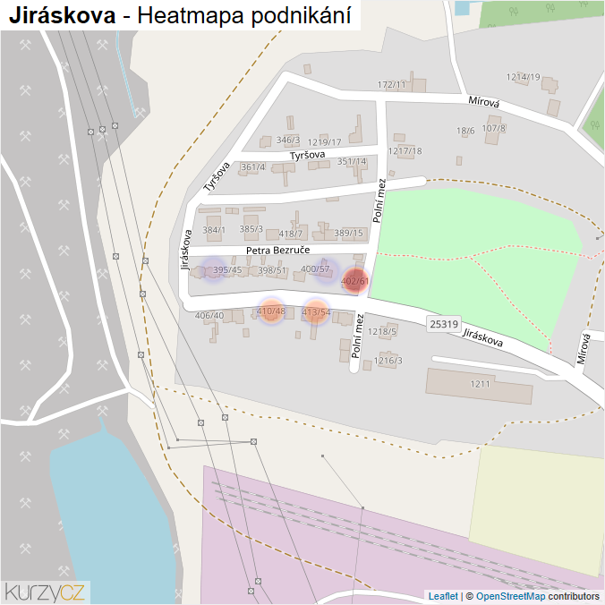 Mapa Jiráskova - Firmy v ulici.