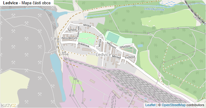 Ledvice - mapa části obce