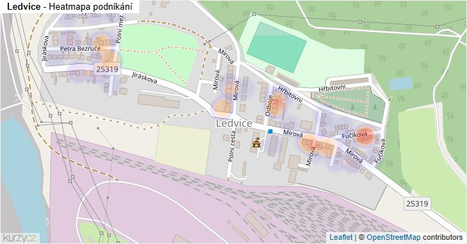 Ledvice - mapa podnikání