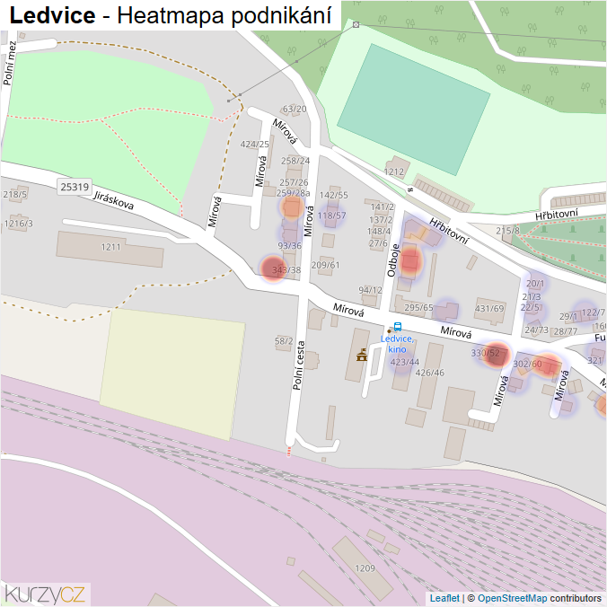 Mapa Ledvice - Firmy v části obce.