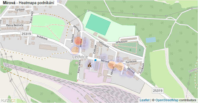 Mírová - mapa podnikání