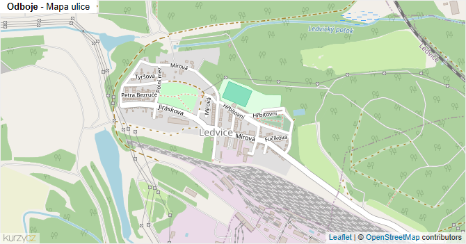 Odboje - mapa ulice