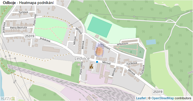 Odboje - mapa podnikání