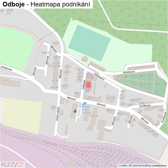 Mapa Odboje - Firmy v ulici.