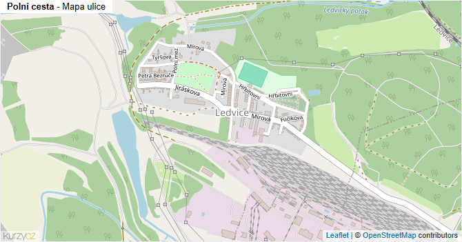 Polní cesta - mapa ulice