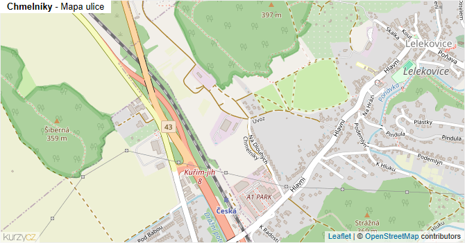 Chmelníky - mapa ulice