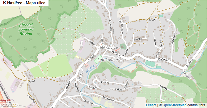 K Hasičce - mapa ulice