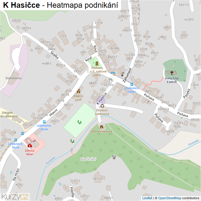 Mapa K Hasičce - Firmy v ulici.
