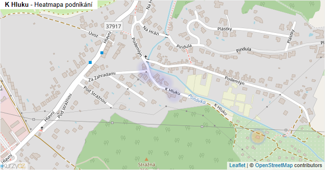 K Hluku - mapa podnikání
