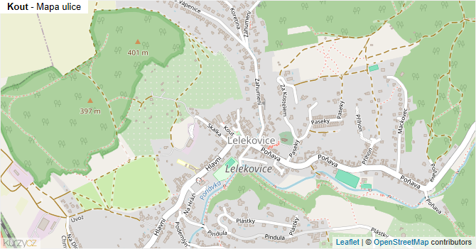 Kout - mapa ulice